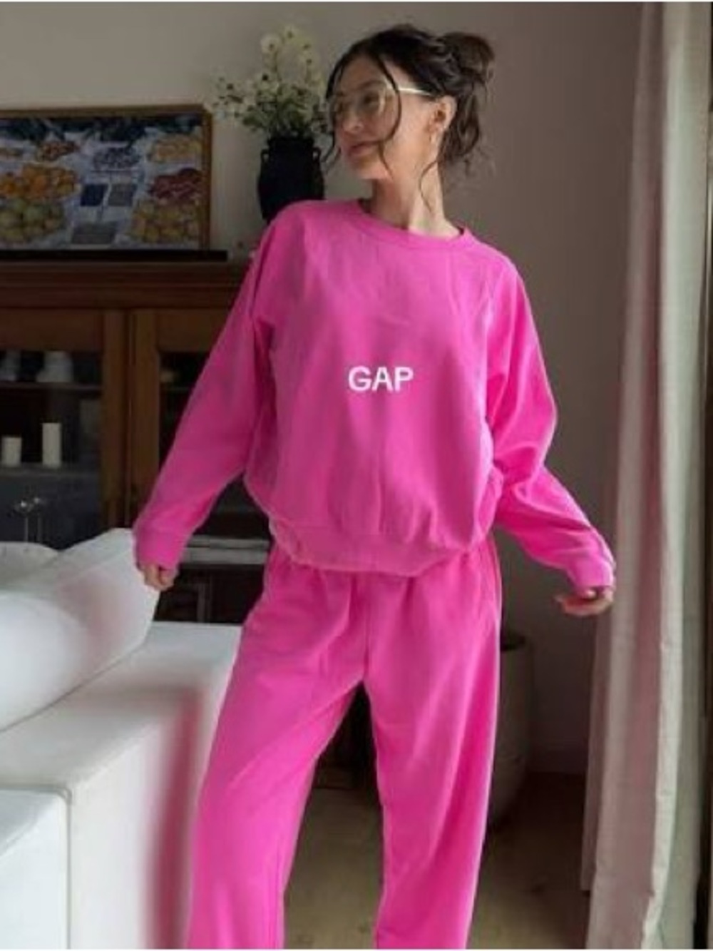 GAP “VintageSoft” hot pink full sweatsuit